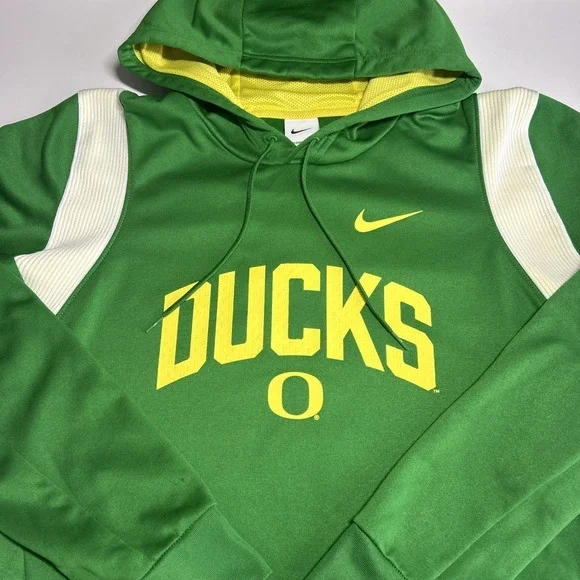 Nike Oregon Ducks Logo Hoodie Mens Large Football Therma-Fit Sweatshirt Pullover - Picture 3 of 10